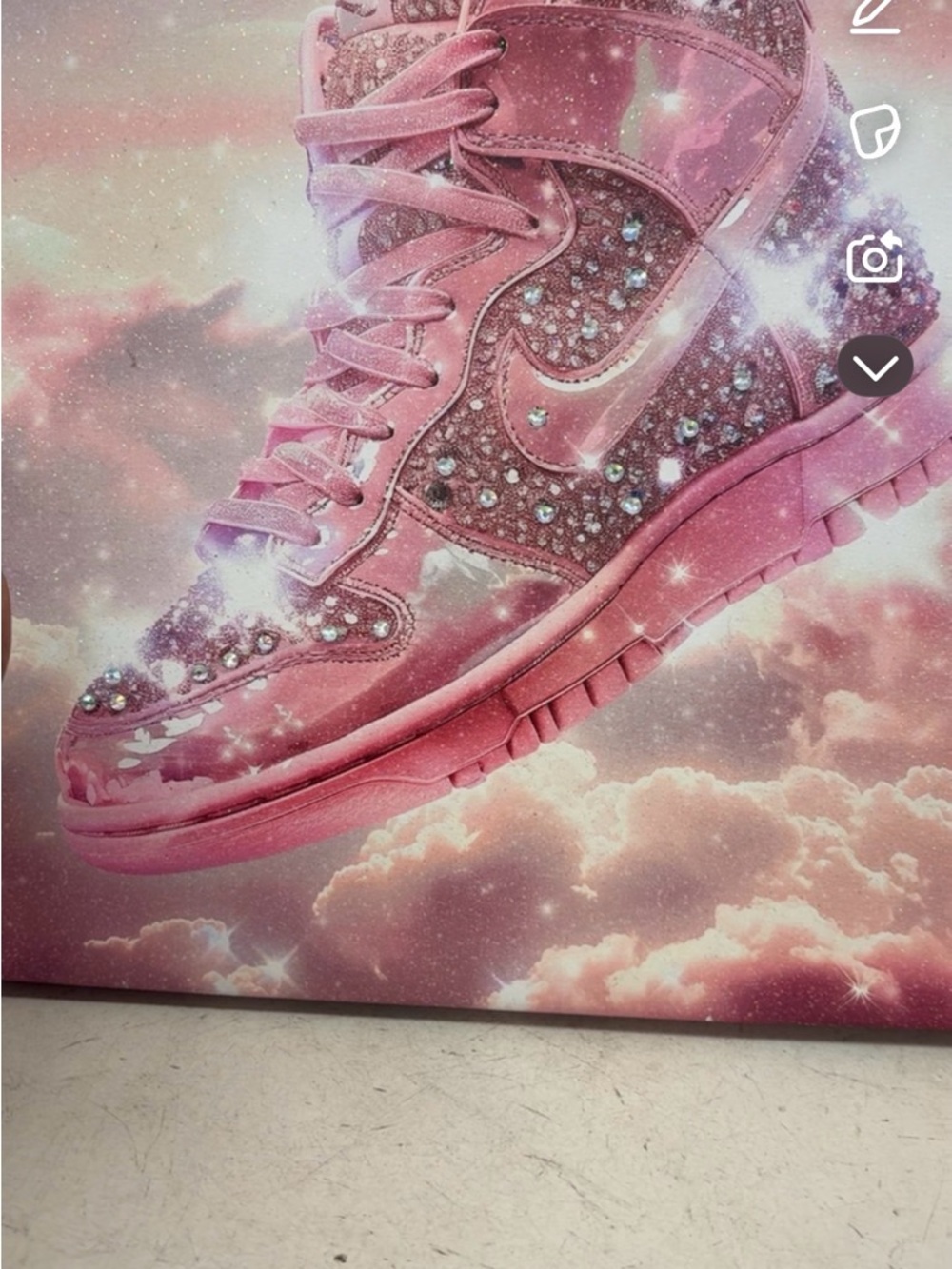 Nike Pink Rhinestone High-Top Sneaker Artwork